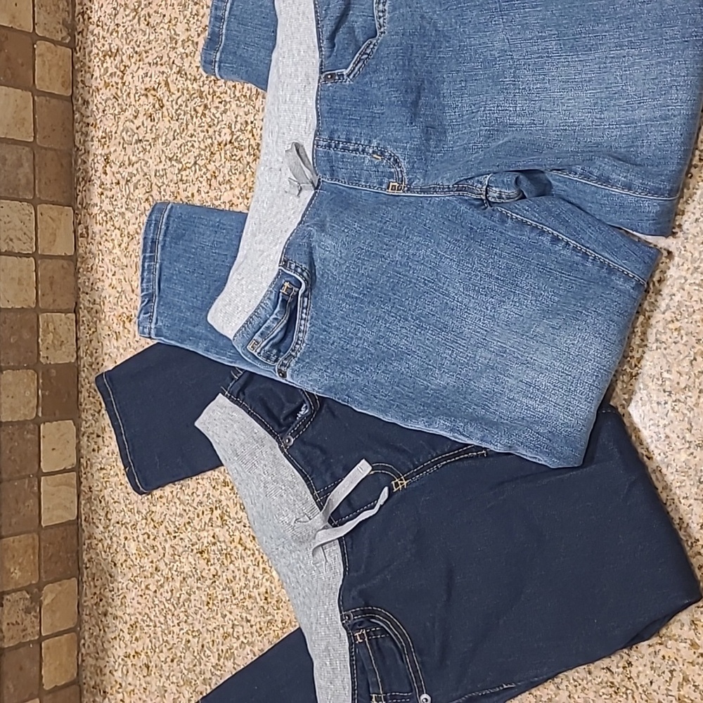 2 Pairs Girls Skinny Jeans with Elastic waist